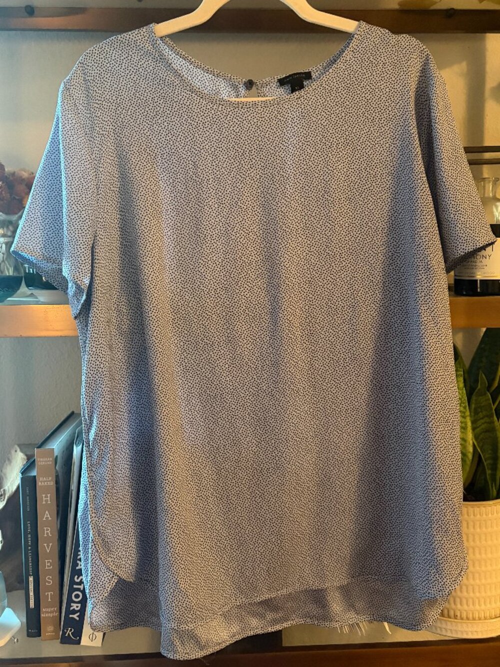 Ann Taylor Printed Short Sleeve Blouse